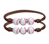 2PCS Softball Bracciale Bomboniere Giallo Softball Perline Braccialetti Braccialetto di Perline Softball Per Ragazze Ragazzo Adolescenti Sport Compleanno Softball Favori Collana Giada, Misura unica