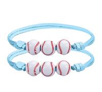 2PCS Softball Bracciale Bomboniere Giallo Softball Perline Braccialetti Braccialetto di Perline Softball Per Ragazze Ragazzo Adolescenti Sport Compleanno Softball Favori Collana Giada, Misura unica