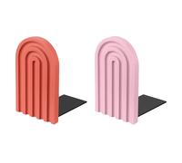 2Pcs Soggetti per Libri ad Arco, per Book Ends in Legno, Rosso/Rosa