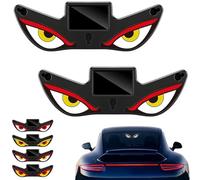 2PCS Solar Demon Eye LED Car Window Light,Solar USB Dual-Power Devil Eyes Warning Lights,Dynamic LED Eye Light,5 Modes Car Dynamic Smart Eye,Vibration Induction Ambient Lighting,for Car Window (C)