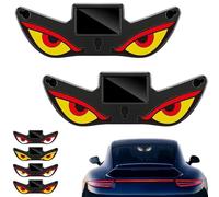 2PCS Solar Demon Eye LED Car Window Light,Solar USB Dual-Power Devil Eyes Warning Lights,Dynamic LED Eye Light,5 Modes Car Dynamic Smart Eye,Vibration Induction Ambient Lighting,for Car Window (D)