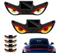 2PCS Solar Demon Eye LED Car Window Light,Solar USB Dual-Power Devil Eyes Warning Lights,Dynamic LED Eye Light,5 Modes Car Dynamic Smart Eye,Vibration Induction Ambient Lighting,for Car Window (A)