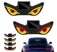 2PCS Solar Demon Eye LED Car Window Light,Solar USB Dual-Power Devil Eyes Warning Lights,Dynamic LED Eye Light,5 Modes Car Dynamic Smart Eye,Vibration Induction Ambient Lighting,for Car Window (E)