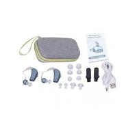 2PCS Sound Hearing Device Rechargeable Sound Enhancer Aids with Noise Reducing Feature for Adults Seniors Blue