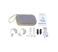 2PCS Sound Hearing Device Rechargeable Sound Enhancer Aids with Noise Reducing Feature for Adults Seniors Silver