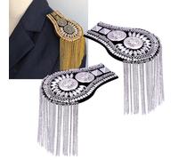 2Pcs Spalline Frangia Nappa in Lega di Zinco Spallina Spilla Spalla di Modo