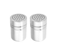 2Pcs Spargi Zucchero A Velo, Agitatore Per Spezie in Acciaio Inossidabile, Barattoli Portaspezie, Barattoli Spezie, Shaker Per Spezie Con un grande coperchio smontabile Per Condimenti E Zucchero(M)