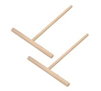 2Pcs Spatole in Legno a Forma di T per Spalmare la Salsa Pancake Utensile Pratico da Cucina DIY Alta Qualità con Texture Slipper e Anti-Deformazione Adatto Crepes Padella o Cuocere Elettrica Uso Domes