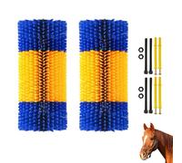 2Pcs Spazzola per Tiragraffi per Bestiame Cavalli, Spazzole per Graffiare Cavalli, Universale Tappetino Antigraffio in Nylon, Spazzola per massaggi per Pecore, Allevia Il Prurito Alla Schiena