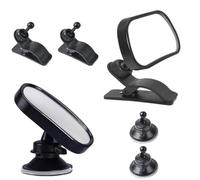 2PCS Specchietto Retrovisore per Bambini + Ventosa e Clip, 360° Specchio Auto Bambino in Acrilico Anti-rottura, Specchio Interno di Sicurezza per Bambini Regolabile