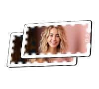 2pcs Specchietto Visorio con Luci, Specchio da Trucco LED per Visore, Luce Regolabile a 3 Colori Ricaricabile, Accessorio Universale per Auto, SUV, Camion