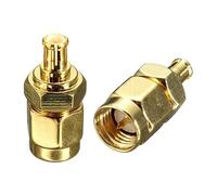 2pcs spina maschio SMA a spina maschio MCX connettore adattatore coassiale RF dritto placcato in oro
