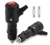2PCS Spinotto Accendisigari 12v/24V Spina Accendisigari con Interruttore e LED Connettore 15A Ad Alta Potenza Con Fusibili Presa DC per Auto Camion Moto Camper