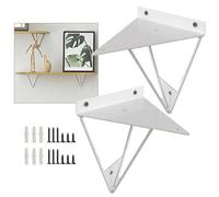 2pcs Staffe Per Mensole, Supporto Per Mensole Metalliche Sospese Da 15/20/25cm, Staffe Per Mensola Triangolare Pesanti, Supporto Per Mensola Decorativa a Parete,white-16x17cm/6.3 * 6.7in