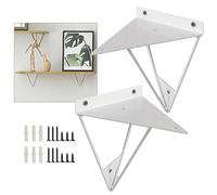 2pcs Staffe Per Mensole, Supporto Per Mensole Metalliche Sospese Da 15/20/25cm, Staffe Per Mensola Triangolare Pesanti, Supporto Per Mensola Decorativa a Parete,white-15x17cm/5.9 * 6.7in