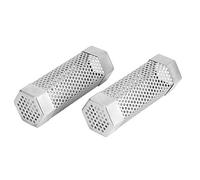 2Pcs Stainless Steel BBQ Smoker Tube | 6in Pellet Smoke Box for Grills | 304 Steel Mesh with Perforated Design | Even Smoke for Meat/Fish (Hex)
