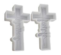 2pcs stampi in silicone, muffa croce beata e fede, stampo in silicone a croce non bastoncino, stampi per candele riutilizzabili per produrre perle di aroma, sapone, candele, mestieri fai -da -te, muf