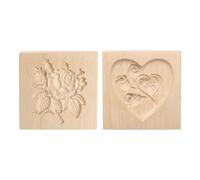 2pcs Stampo per in Legno 3.94"x3.94" con Cuore Intagliato