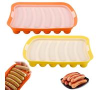 2pcs Stampo per Salsiccia, Stampo per Hot Dog, Stampi in Silicone per Salsiccia, Silicone Hot Dog Stampi, Stampo per Salsicce e Hot Dog, Prosciutto Fai da te Stampo, Salsicce Fatte in Casa Fai-da-te