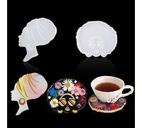 2pcs Stampo Sottobicchiere Resina Stampi per Epossidica in Silicone Stampo Sottobicchiere Donna Stampo Sottobicchiere Fai-Da-Te Per Casting Ufficio Decorazione Casa Ornament