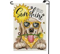 2Pcs Striscione Hello Sunshine Sunflower Dog Summer Cute Golden Retriever
