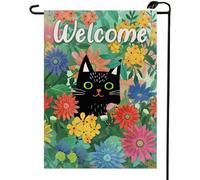 2Pcs Striscione Spring Cats Black Daisy Pansy Flower Flower Summer