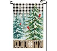 2Pcs Striscione Winter Christmas Tree Black White