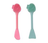 2pcs Strofera a faccia silicone, pennello per pulizia a doppia testa da 6, 3 pollici, spazzola per lavaggio per fango fai -da -te, argilla, maschera mista di carbone, esfoliante delicata, rimozio