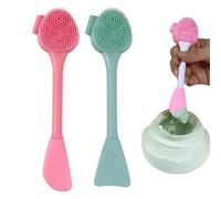 2pcs Stropice a faccia silicone, pennello per pulizia a doppia testa da 6, 3 pollici, spazzola per lavaggio per fango fai -da -te, argilla, maschera mista di carbone, esfoliante delicata, rimozione de