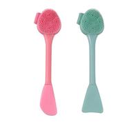 2pcs Stropice a faccia silicone, pennello per pulizia dei pori a doppia testa da 6, 3 pollici, spazzola per lavaggio per fango fai -da -te, argilla, maschera mista di carbone, esfoliante delicata, rim