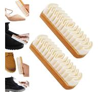 2Pcs Suede Shoe Brush and Eraser,Soft Suede Shoe Cleaner,Suede Cleaning brush,Rubber Polish Eraser with Soft Bristle Brush,No Water Needed,Wooden Handle for Shoes,Bags,Jacket,Purse,Sofa