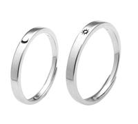 2Pcs Sun Moon Lover Coppia di Anelli Set per Argento Color Moon Sun Anelli Matrimonio FID