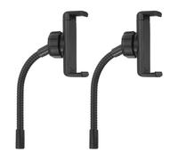 2Pcs Supporto Telefono Collo d'Oca Regolabile 1/4" Nero
