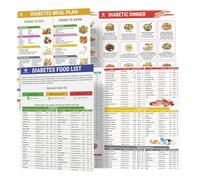 2PCS Tabella alimentare diabetico stampabile cibo diabetico pianificatore di pasti dettagliati Elenco degli alimenti grafici a parete Dieta Piano elenco degli alimenti a basso contenuto di carboidrati