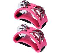 2PCS Tamburello, strumento musicale a percussione pedale con campana Jingle in acciaio per suonare batteria e chitarra
