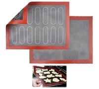 2pcs Tappetino Microforato per Forno, 30 X 40 CM Tappetino Forno Riutilizzabile Silicone, Tappetino per Forno Antiaderente, Resistente Al Calore 230℃, Tappetini da Forno per Biscotti, Macaron, Pane