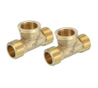 2pcs Tee Ottone G1/2\" M/F/M, 1.2\", per Fitting Pipe