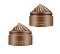 2pcs Temporary Hair Color Wax, One-Time Temporary Modeling Colour Hair Dye Wax, Easy Washable Instant Hair Dye, Temporary Hair Color for Man, Woman, Party Or Cosplay (Brown)