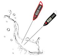 2pcs Termometro da Cucina Lettura Istantanea con Sonda Lunga Termometro Carne Digitale per Cottura Alimenti Latte Dolci Olio Liquidi Cibo Barbecue,Batteria non inclusa