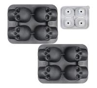 2PCS Teschio Formine Ghiaccio Silicone, 4 Griglie 3D Stampi Silicone Teschio, Stampi per Dolci Halloween per Cioccolato, Caramelle, Torte, Cubetti Di Ghiaccio, Whisky, Cocktail E Bevande Feste