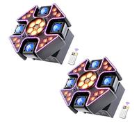 2PCS Testa Mobile LED 150W 4 in 1,Occhio d'Ape RGBW con Fascio a 4 Bracci e Wash RGB,Beam Luci Discoteca con Telecomando DMX512,Luci da Palcoscenico per DJ Feste Disco Club Natale Concert Matrimoni
