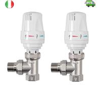 2PCS Testa Termostatica TRV Testina Radiatore Termosifone 15mmx1/2" 1,6 bar