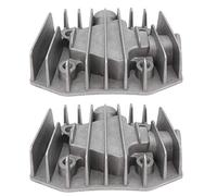 2Pcs Testata Cilindro Compressore d'aria Testata 4/3/5P Raccordi in alluminio Coperchio di raffreddamento 48mm x 72mm