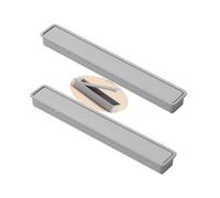2Pcs Tiretti nascoste in Lega di alluminio Maniglia ribaltabile Pomello per cassetti tirettiera incasso per porta scorrevoli a scomparsa Maniglione Armadio invisibile Cucina (165mm,Grigio chiaro)
