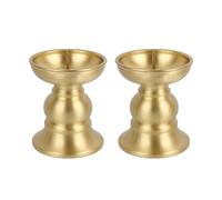 2Pcs Titolari In Ottone Per Altari Decori Cerimonie Religiose Casa Tempio Culto Antico Tealight Stand Lampada Olio Ottone Antico Supporto Buddista