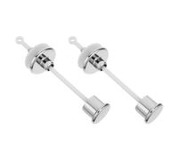 2Pcs Toilet Flush Pull Buttons Silver Plastic Durable Push Button Replacement