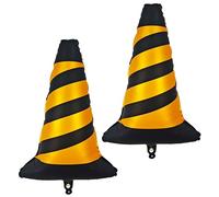 2PCS Traffico Coni Foil Palloncino Auto Da Corsa Palloncino Per Compleanno Ragazzo Gara Festa a tema Baby Shower Traffico Coni Partito Race Track Decorazioni Forniture