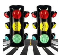 2PCS Traffico Palloncino Luci Rosse Verdi Foil Palloncino Per Bambini Auto Da Corsa Tema Compleanno Trasporto Tema Compleanno Baby Shower Party Decorazioni Forniture