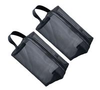 2Pcs Travel Storage Bags Black Mesh Cosmetic Bags with Zipper Closure
