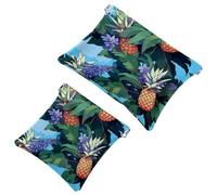 2Pcs Tropical Ananas Fruit-1103 Shrapnel Pouch: borsa per il trucco essenziale per le donne in movimento, Multicolore, A：7.1x5.8in/18x14.8cm，B:4.7x4.5in/12x11.5cm
